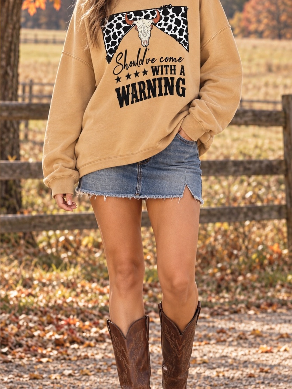 Love Dazed NWT Western Cow Skull Graphic Sweatshirt Size 2X Oversized